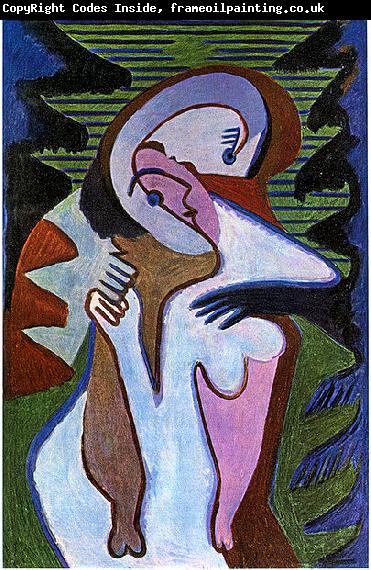 Ernst Ludwig Kirchner Lovers (The kiss)